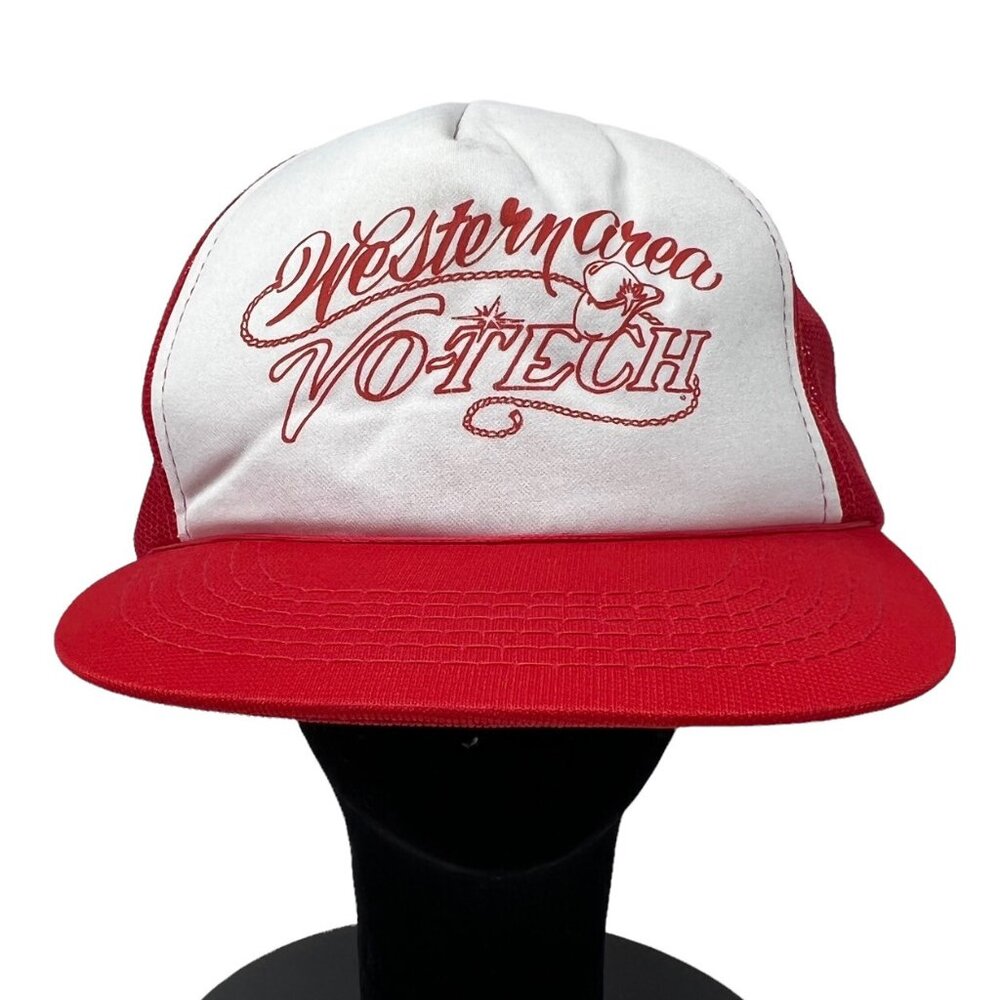 Western Area Vo-Tech Vintage Mesh Back Trucker Snapback Hat Cap Hanes Headwear